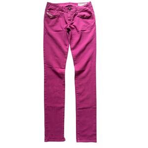 Diesel Womens Super Slim Skinny Low-rise Jeans Pink Size 27 Grupee Y2K Stretch